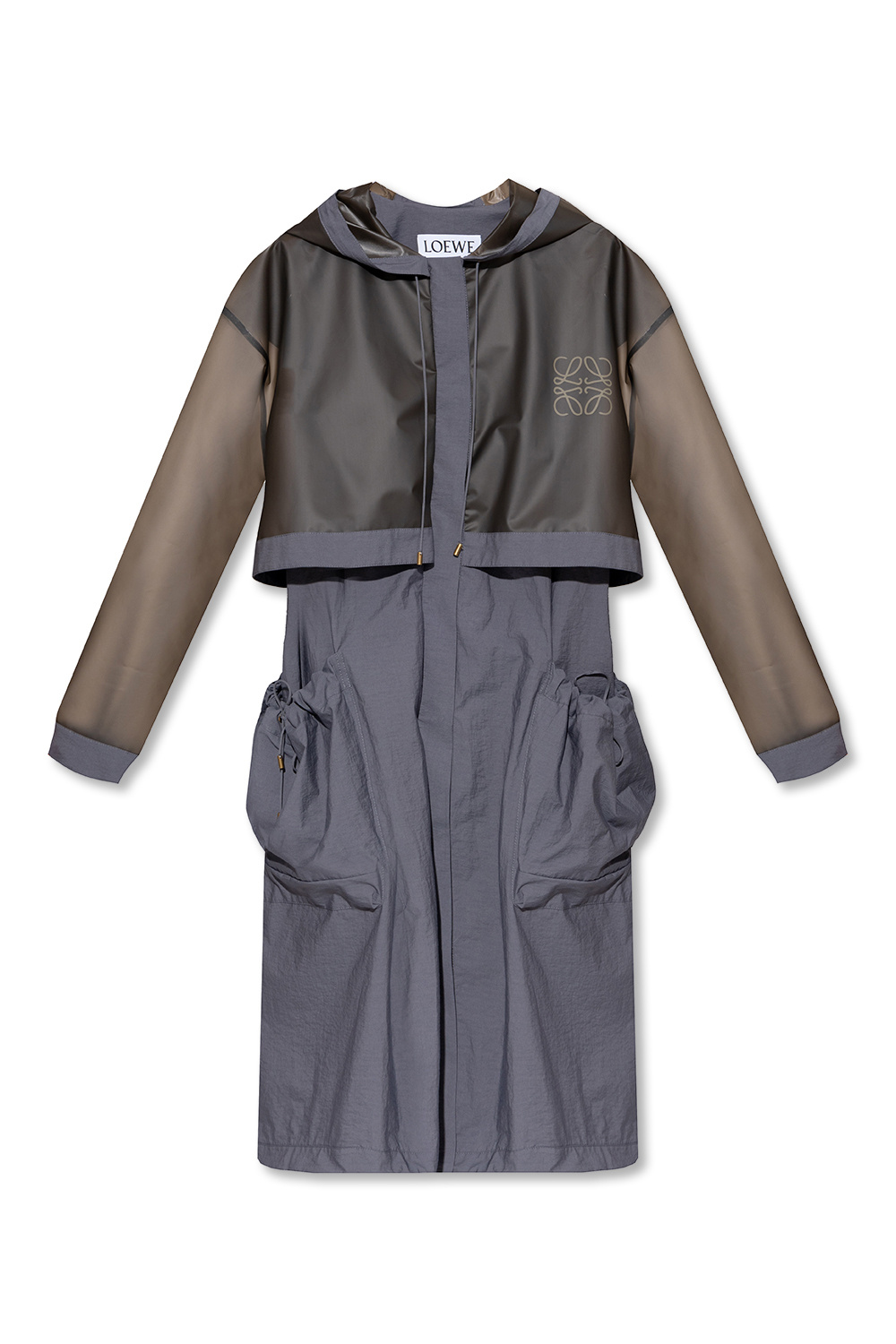 Parka with logo Loewe - Loewe Ruffle-cuff Single-breasted